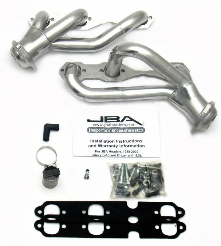 JBA Shorty Headers Chevy S10 4.3L V6 (88-95, 02-03) CARB/Smog Legal 1 1/2" - Stainless Raw or Silver Ceramic - Image 2