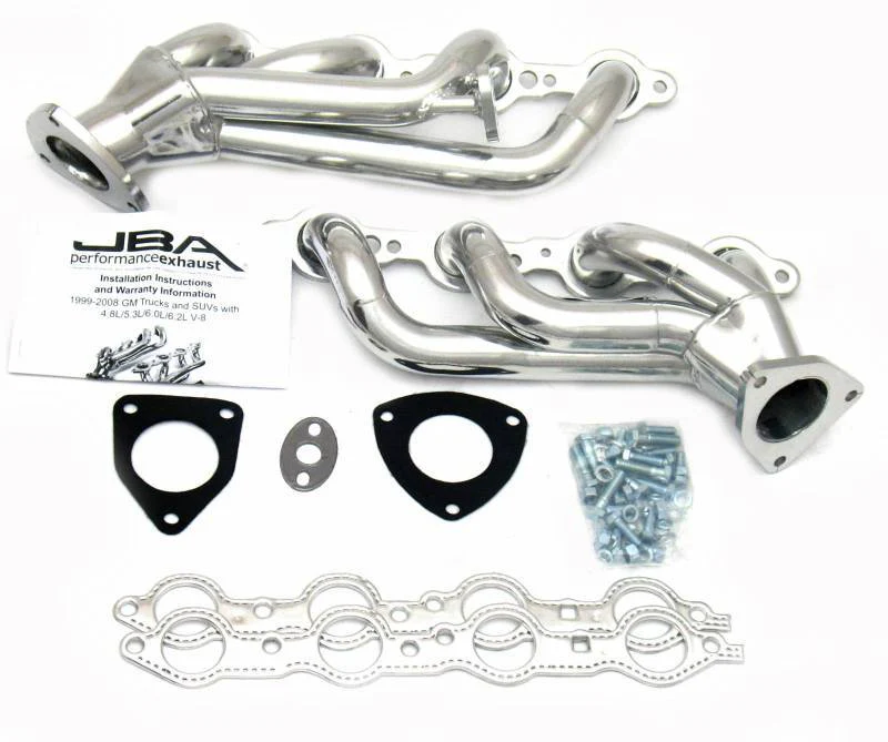 JBA Shorty Headers GMC Sierra 6.0L (99-01) CARB/Smog Legal 1 5/8" - Silver Ceramic or Raw Finish - Image 2