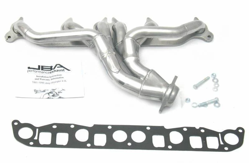 JBA Shorty Headers Jeep Wrangler YJ / TJ L6 4.0L (1991-1999) CARB/Smog Legal 1 1/2" - Stainless or Titanium - Image 2