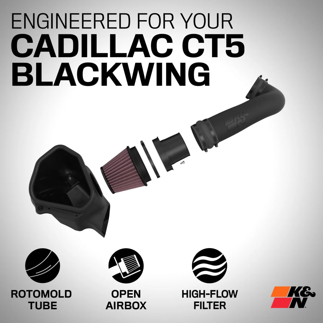 K&N Cold Air Intake Cadillac CT5-V Blackwing V8 6.2L (2022-2025) [Air Charger Kit] 63-3121 - Image 8