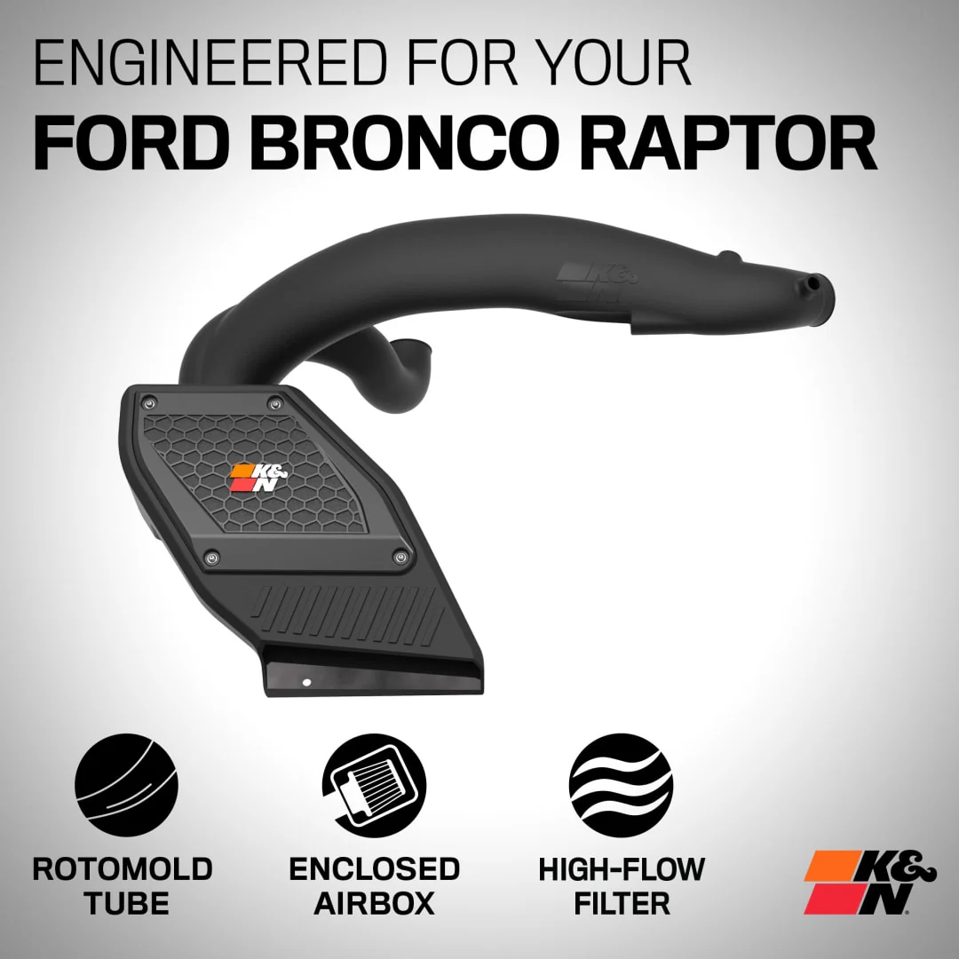 K&N Cold Air Intake Ford Bronco Raptor 3.0L V6 (2023-2025) [Air Charger Kit] 63-2625 - Image 7