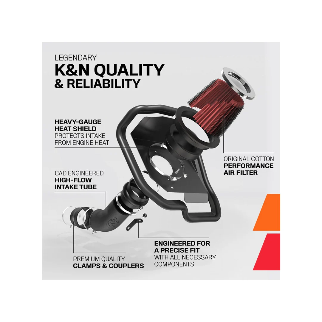 K&N Cold Air Intake Ford Mustang GT S550 5.0L V8 (2018-2023) [Air Charger Kit] 63-2605 - Image 6