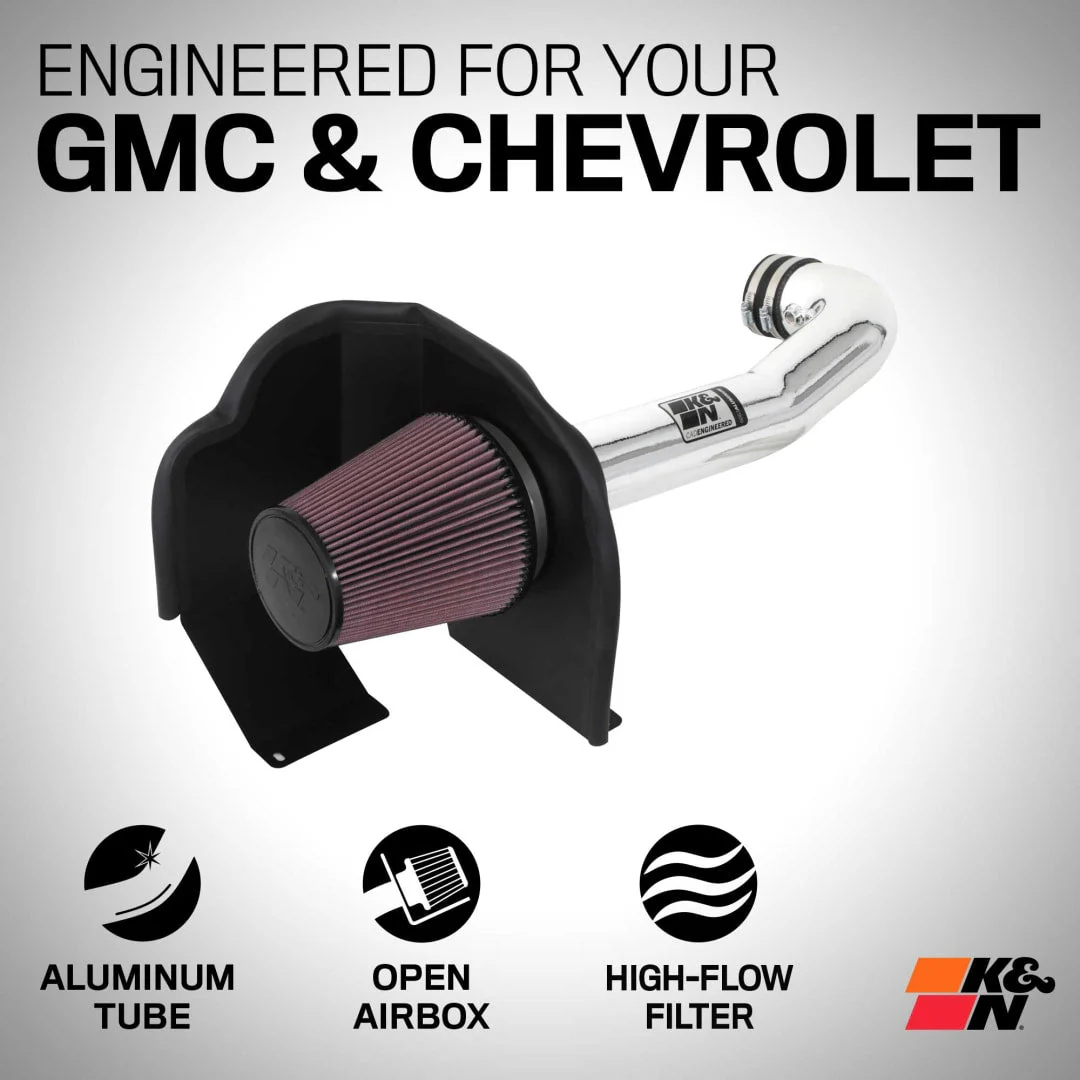 K&N Cold Air Intake GMC Sierra 1500 5.3L / 6.2L V8 (14-19) [77 Series] 77-3082KP - Image 4