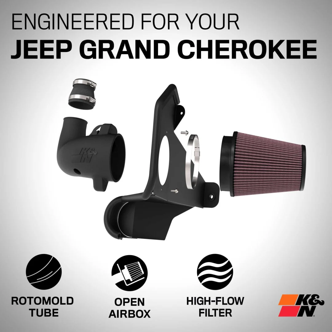 K&N Cold Air Intake Jeep Grand Cherokee 2.0L (2022-2024) [Air Charger Kit] 63-1595 - Image 2