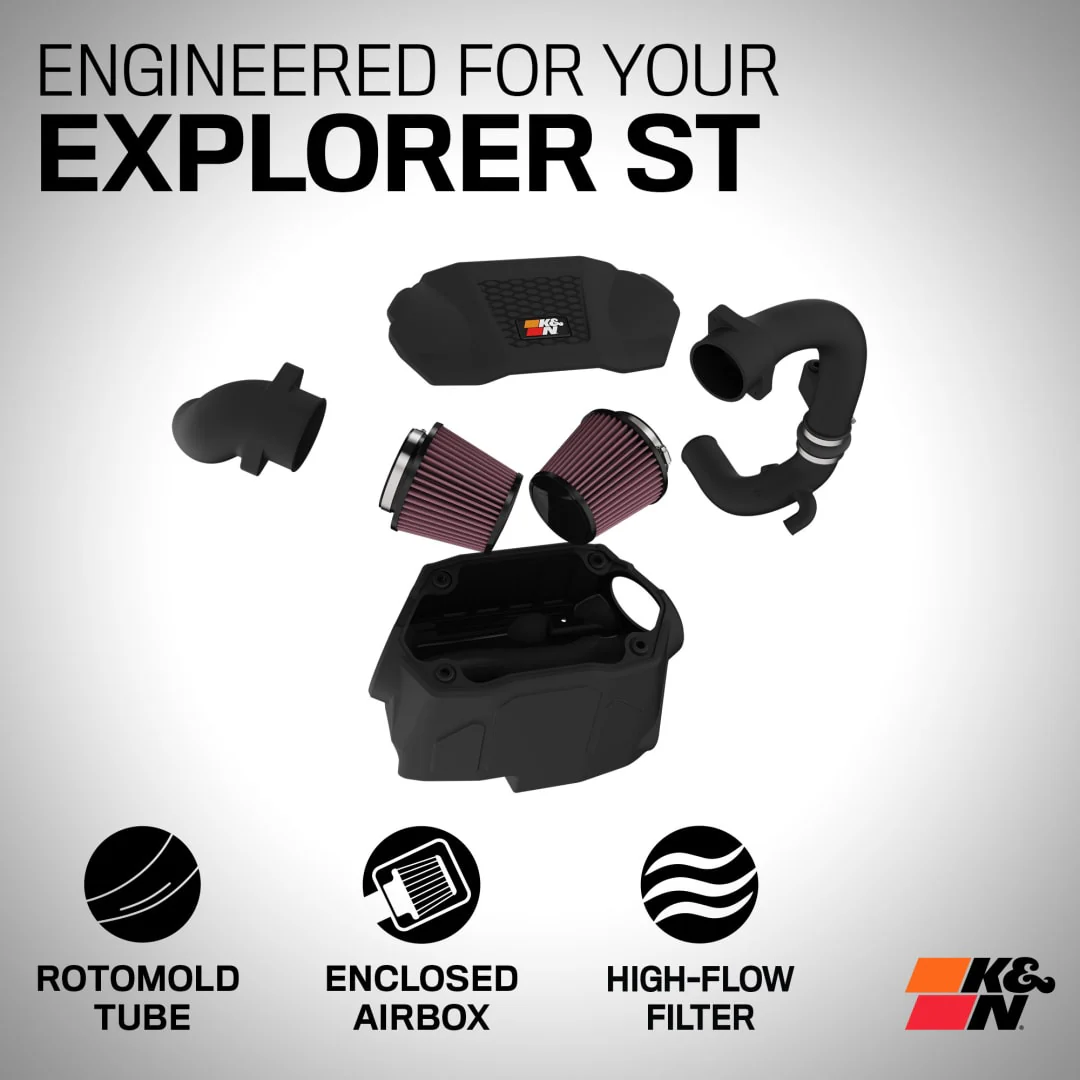 K&N Cold Air Intake Ford Explorer 3.0L V6 (20-24) Explorer Sport Trac 3.0L V6 (2025) [Air Charger Kit] 63-2622 - Image 5