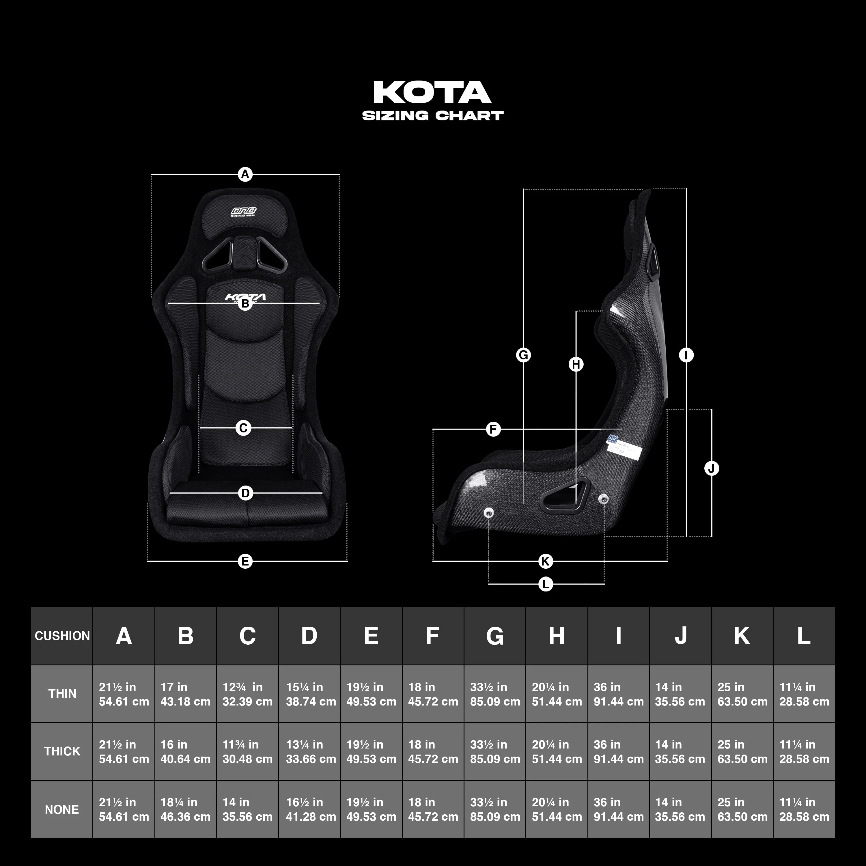 DND Kota Comp Spec Fixed Back Racing Seat - Carbon Fiber Shell - Image 6