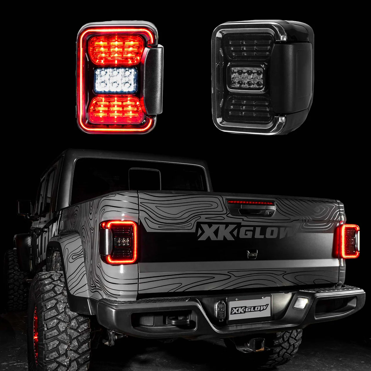Led Smoked Lens Tail Light Kit - Jeep Gladiator JT w/ Brake Turn Reverse - Image 2