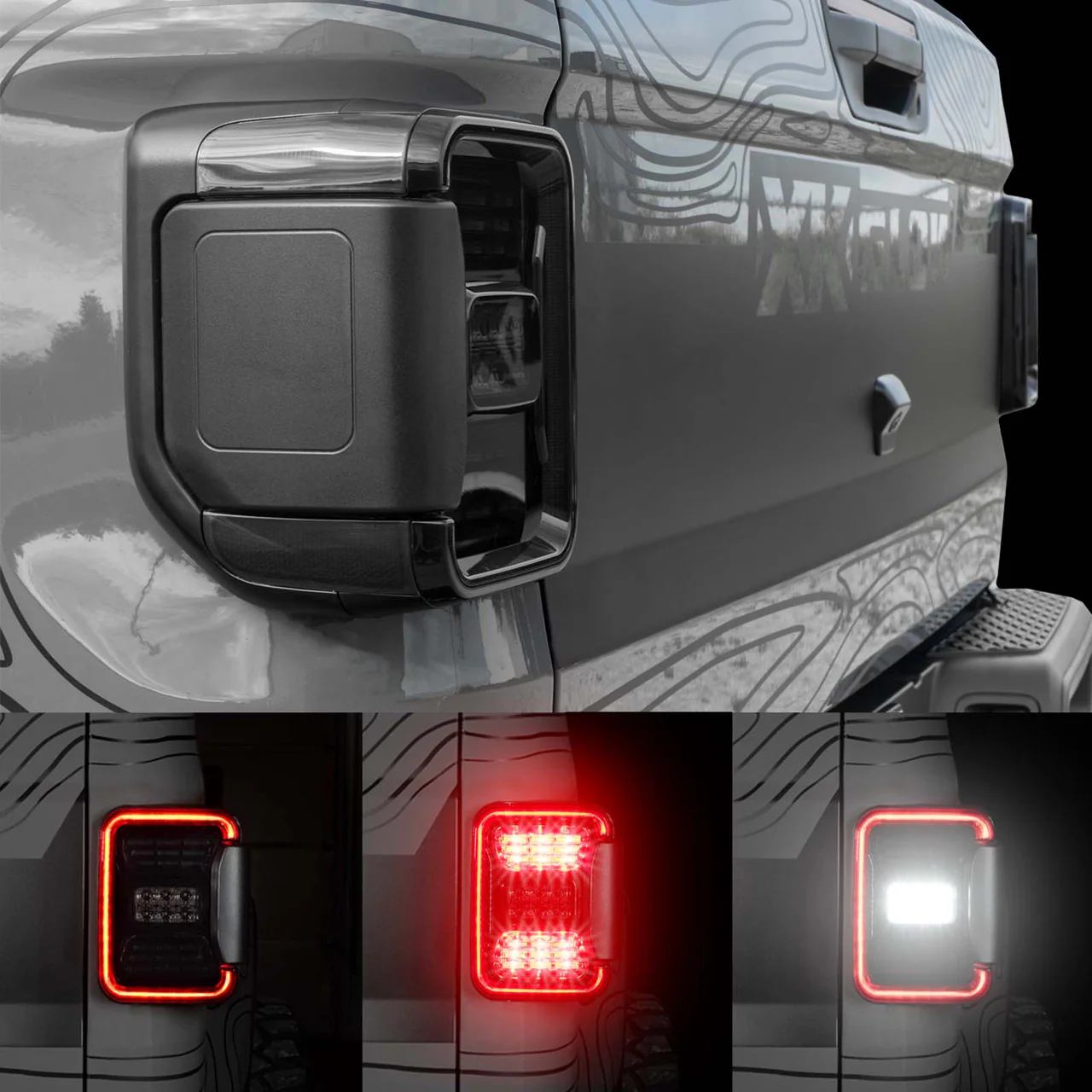 Led Smoked Lens Tail Light Kit - Jeep Gladiator JT w/ Brake Turn Reverse - Image 3
