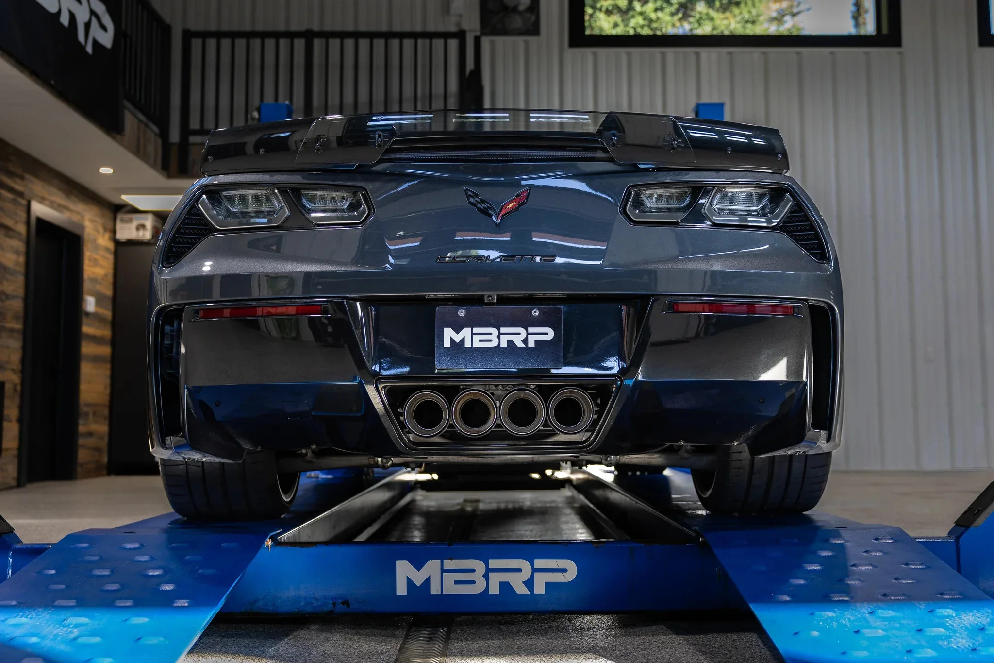 MBRP Exhaust for Corvette C7 6.2L V8 (2014-2019) 3" Axleback Stainless with Quad Carbon Fiber or Black-Coated Tips - Image 4