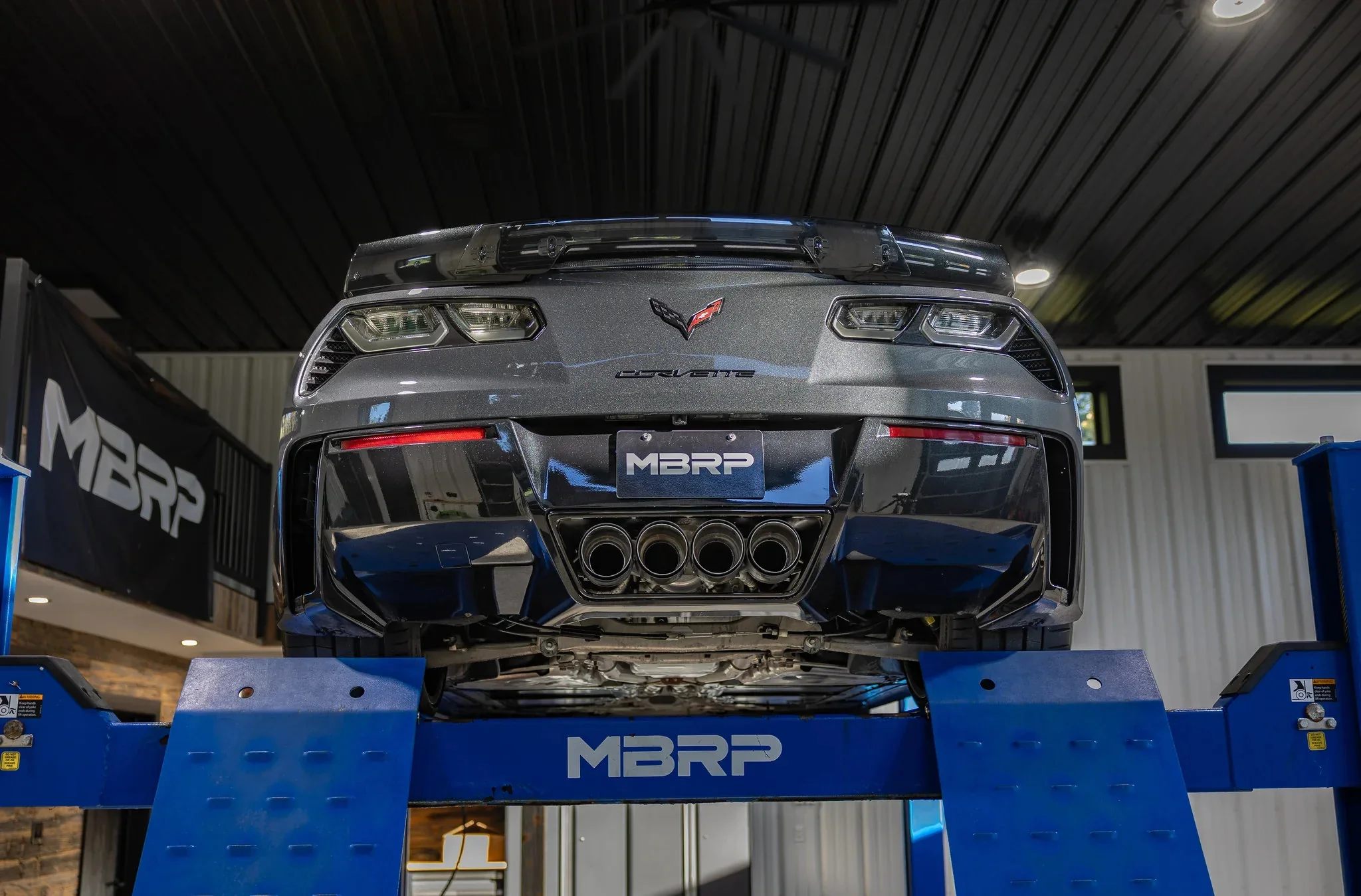 MBRP Exhaust for Corvette C7 6.2L V8 (2014-2019) 3" Axleback Stainless with Quad Carbon Fiber or Black-Coated Tips - Image 9