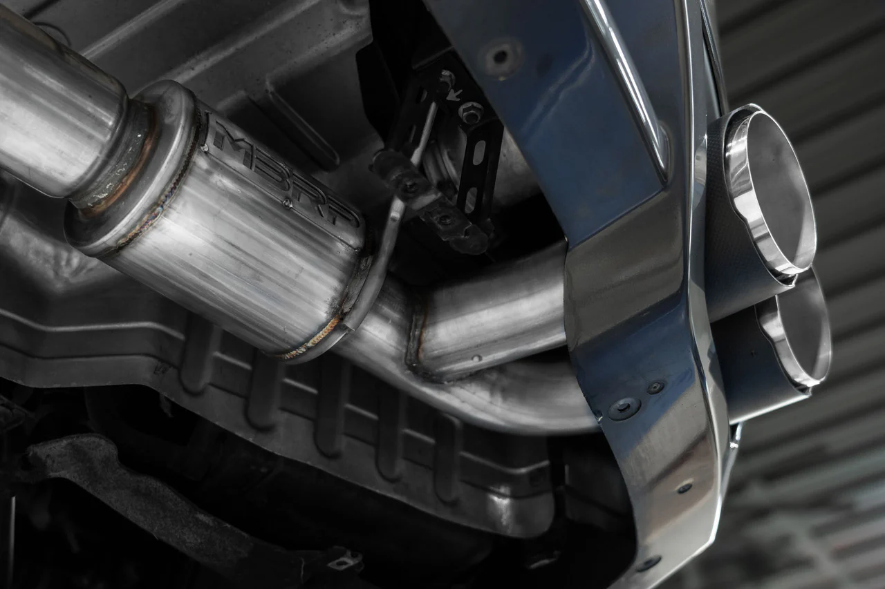 MBRP Exhaust Nissan GTR R35 3.8L (09-24) Bolt-On 3.5" Catback / 5" Dual Out Carbon Fiber Quad Tips - Image 6
