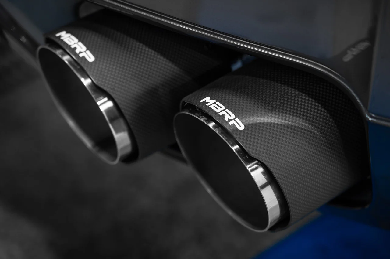 MBRP Exhaust Nissan GTR R35 3.8L (09-24) Bolt-On 3.5" Catback / 5" Dual Out Carbon Fiber Quad Tips - Image 8
