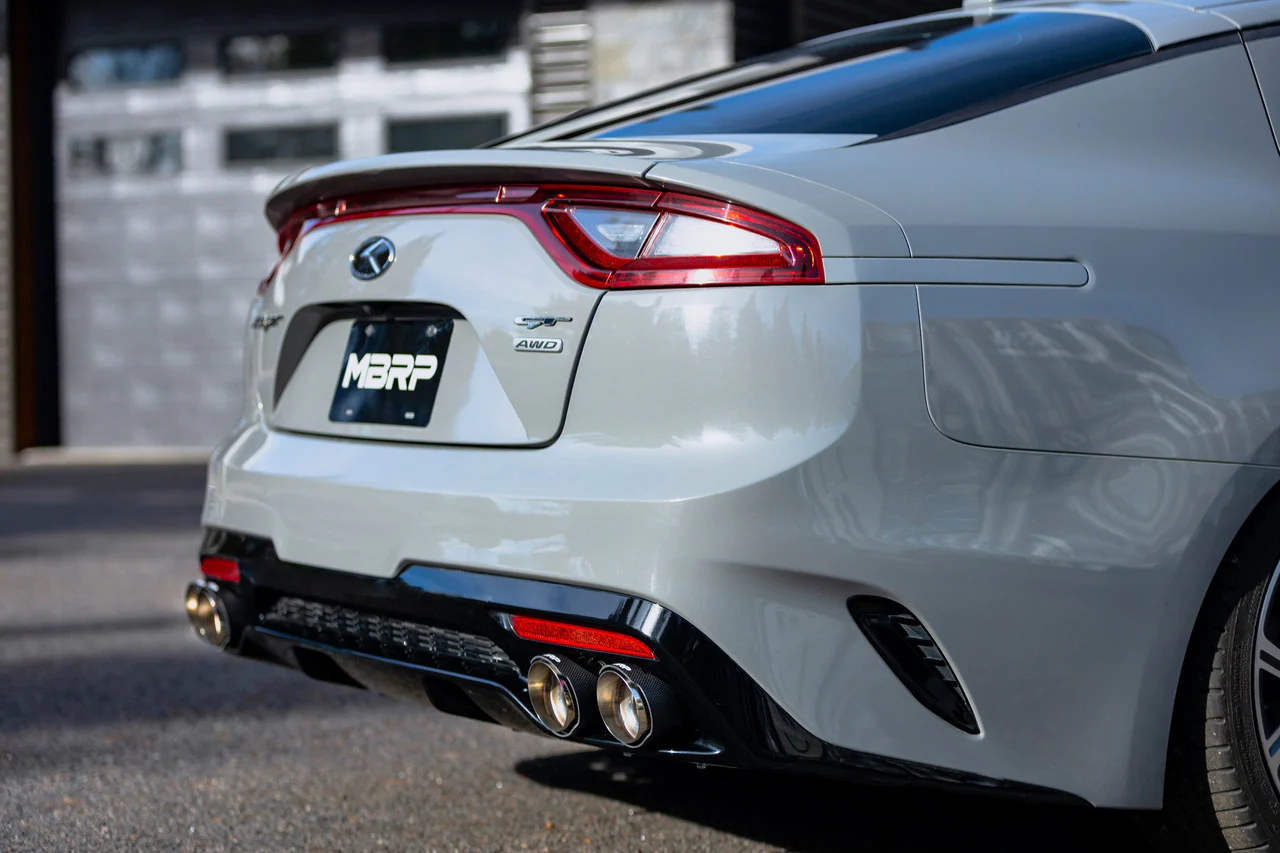 MBRP Exhaust Tips Kia Stinger GT 3.3L (18-21) 4" Quad Carbon Fiber Bezel Kit T5195CF - Image 3