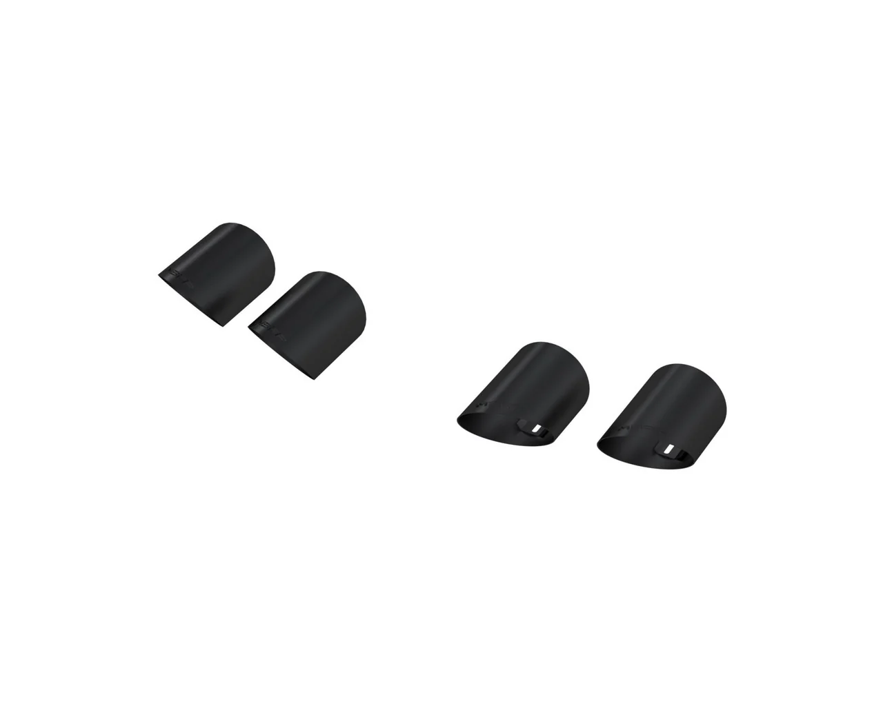 MBRP Quad Exhaust Tips Cover Ford Mustang (15-25) 4" Angle Cut 6.5" Length Black-Coated T304 Steel