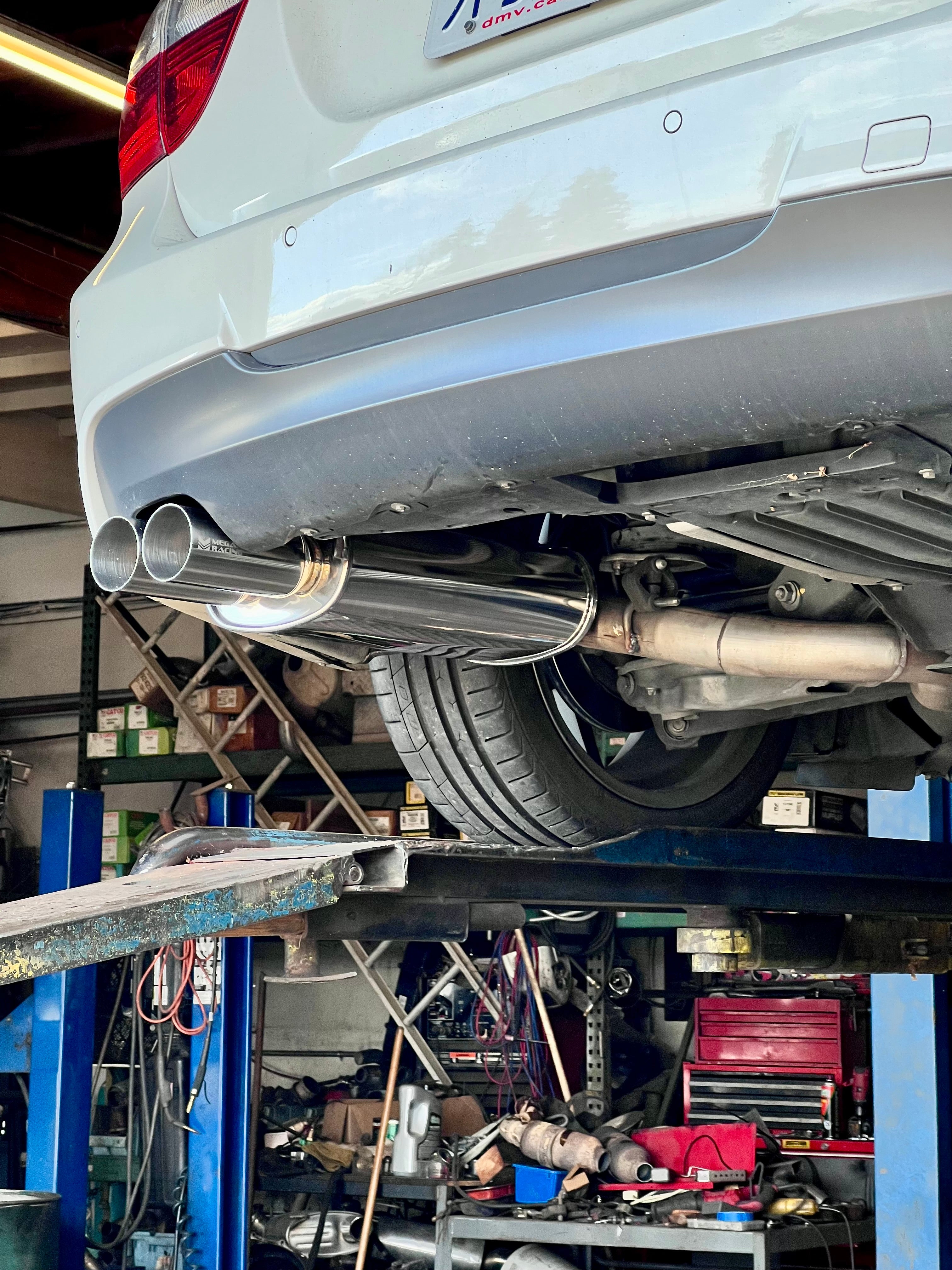 Megan Racing M-DT Muffler BMW E90 E91 (Sedan/Wagon) Black or Polished 2.5" w/ Dual 3" Polished Tips - Image 3