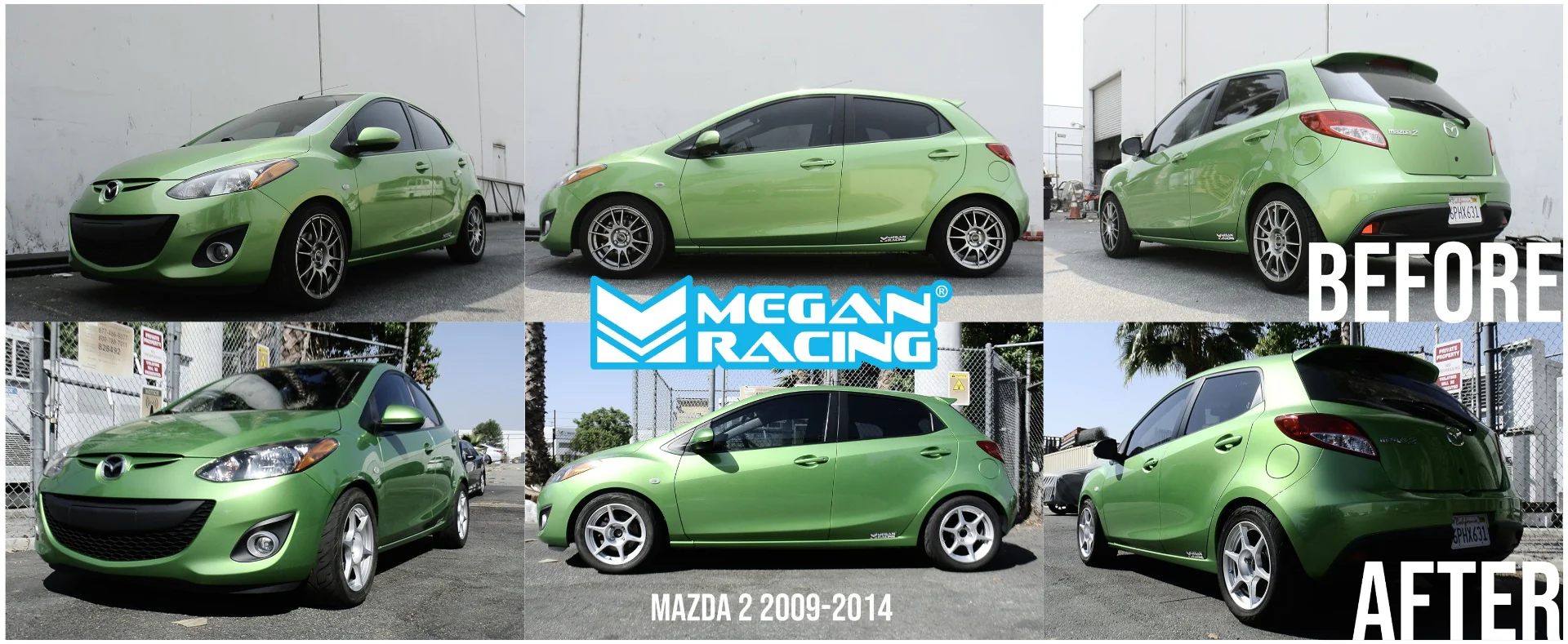 Megan Racing Track Coilovers Mazda 2 (2009-2014) w/ Front Camber Plates - Image 3