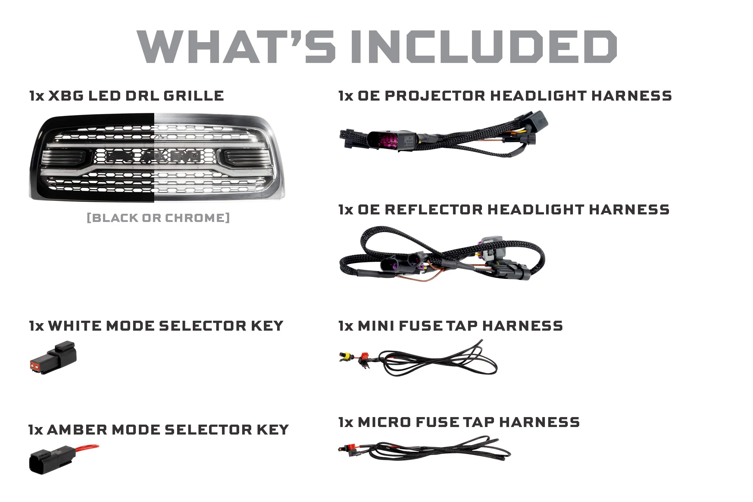 Morimoto DRL Grille for Dodge Ram 1500 (13-18) Ram 1500 Classic (19-24) XBG LED with Chrome or Black Housing - Image 4