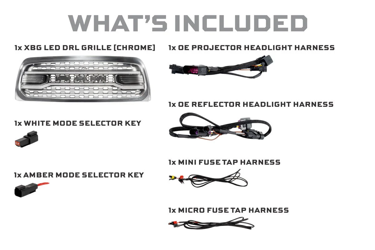 Morimoto DRL Grille for Dodge Ram HD (2013-2018) XBG LED with Chrome or Black Housing - Image 3