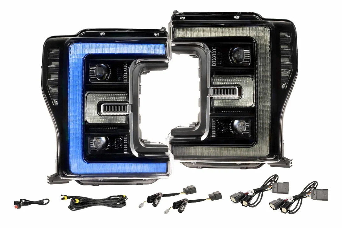 Morimoto Projector LED Headlights for Ford F250 F350 F450 Super Duty (2017-2019) with RGB Daytime Running Light