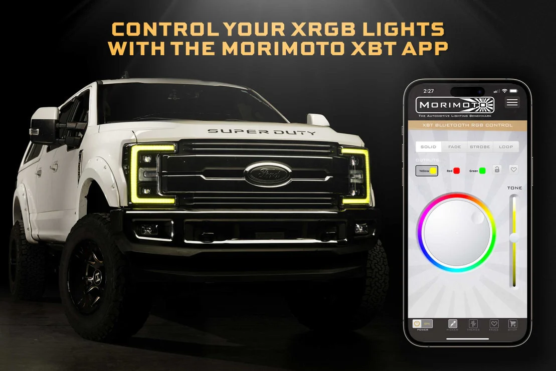 Morimoto Projector LED Headlights for Ford F250 F350 F450 Super Duty (2017-2019) with RGB Daytime Running Light - Image 2