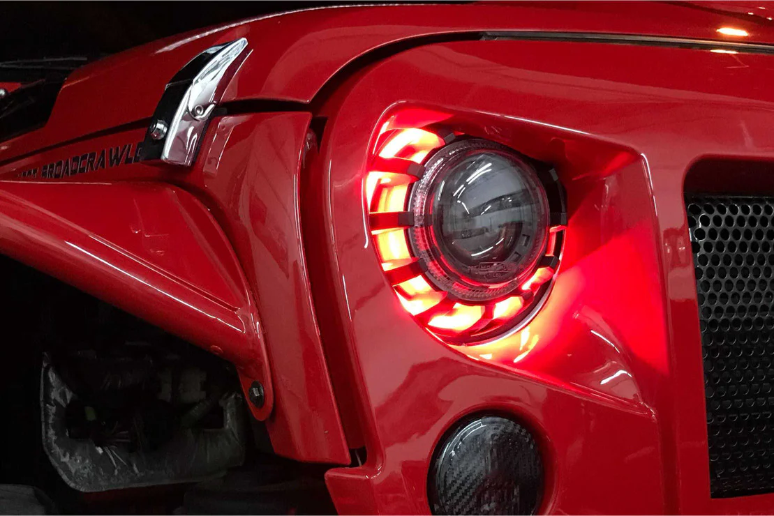 Morimoto Headlights Jeep Wrangler JK (2007-2017) Super7 Bi-LED - Black Housing - Image 5