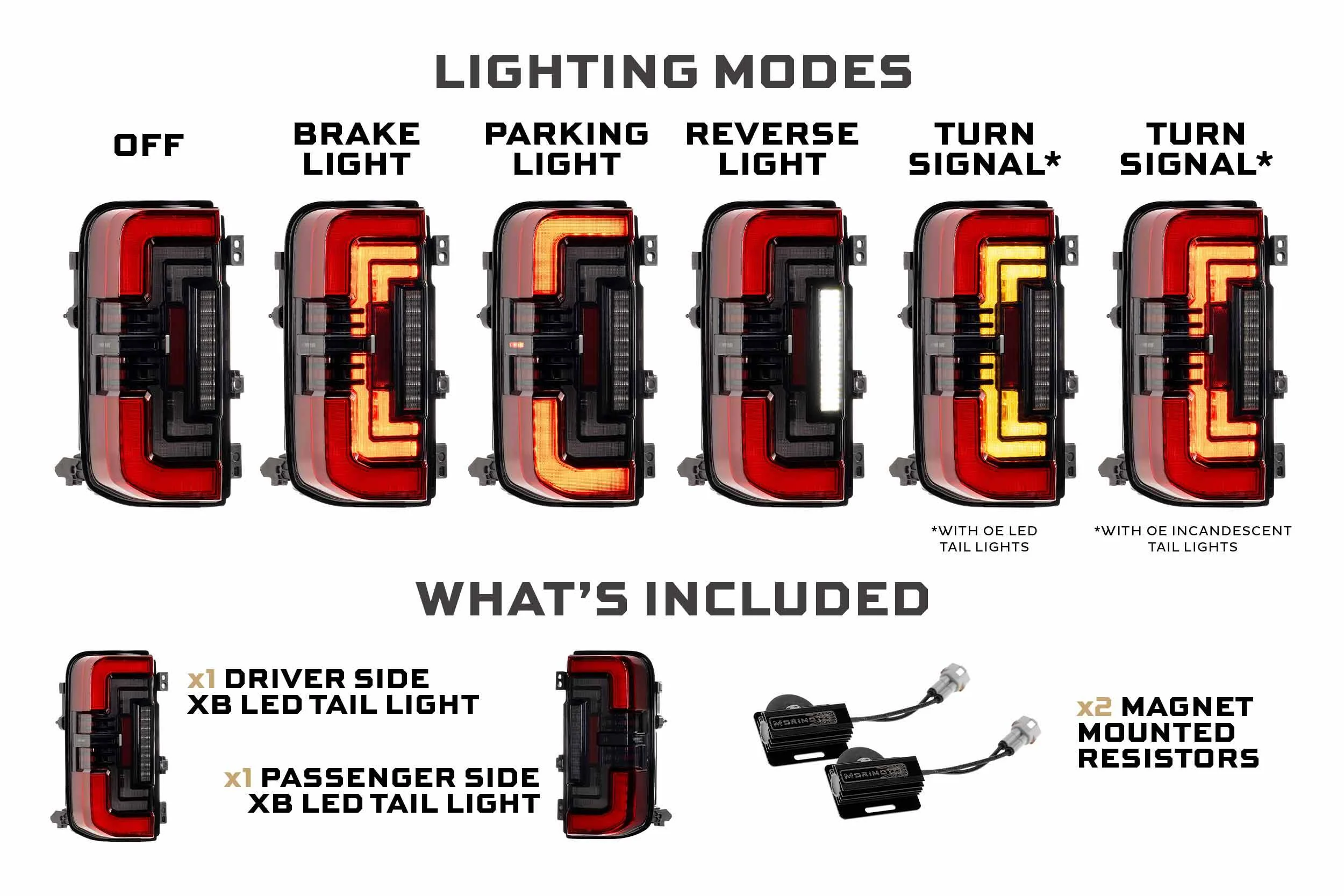 Morimoto Tail Lights for Ford Bronco (2021-2026) XB LED Low Profile with Red or Smoked Lens - Image 2