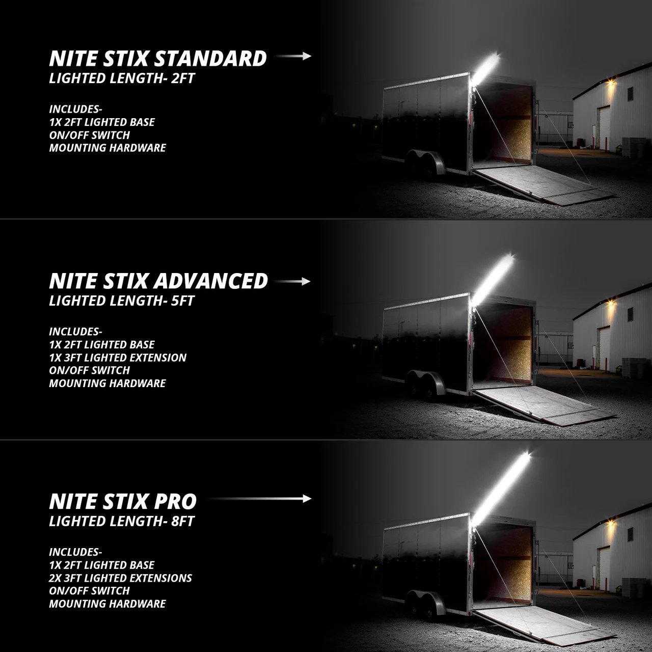 XKGlow Nite Stix Foldable Overhead Led Work Lights - 2ft/ 5ft/ 8ft Lighted Length - Image 7