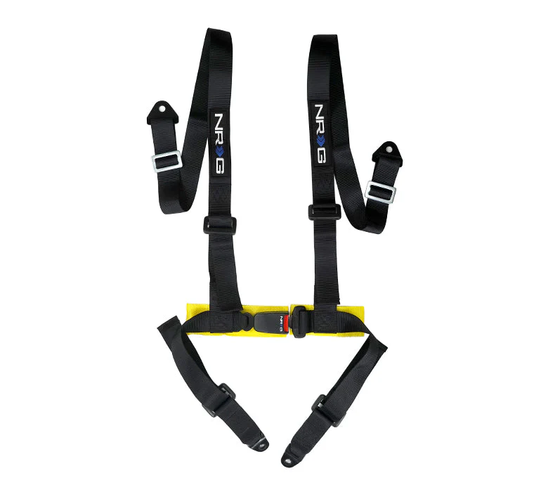 NRG 4 Point Racing Harness (Buckle Style - Street Use) Black / Pink / Red / Blue / Purple / Silver