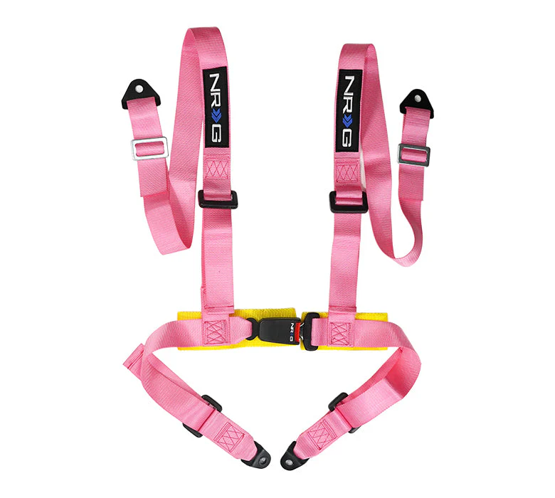 NRG 4 Point Racing Harness (Buckle Style - Street Use) Black / Pink / Red / Blue / Purple / Silver - Image 2