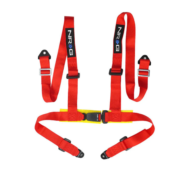 NRG 4 Point Racing Harness (Buckle Style - Street Use) Black / Pink / Red / Blue / Purple / Silver - Image 3