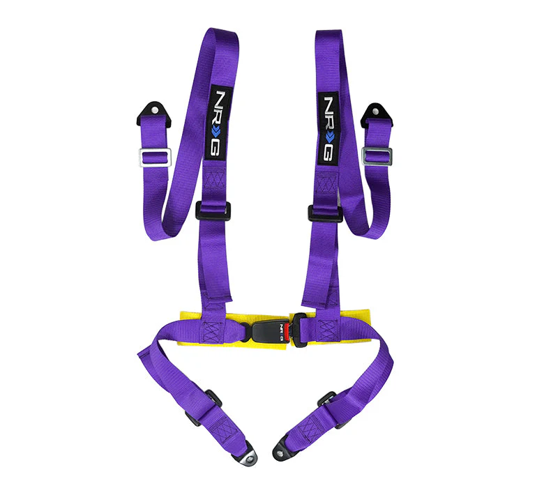 NRG 4 Point Racing Harness (Buckle Style - Street Use) Black / Pink / Red / Blue / Purple / Silver - Image 5