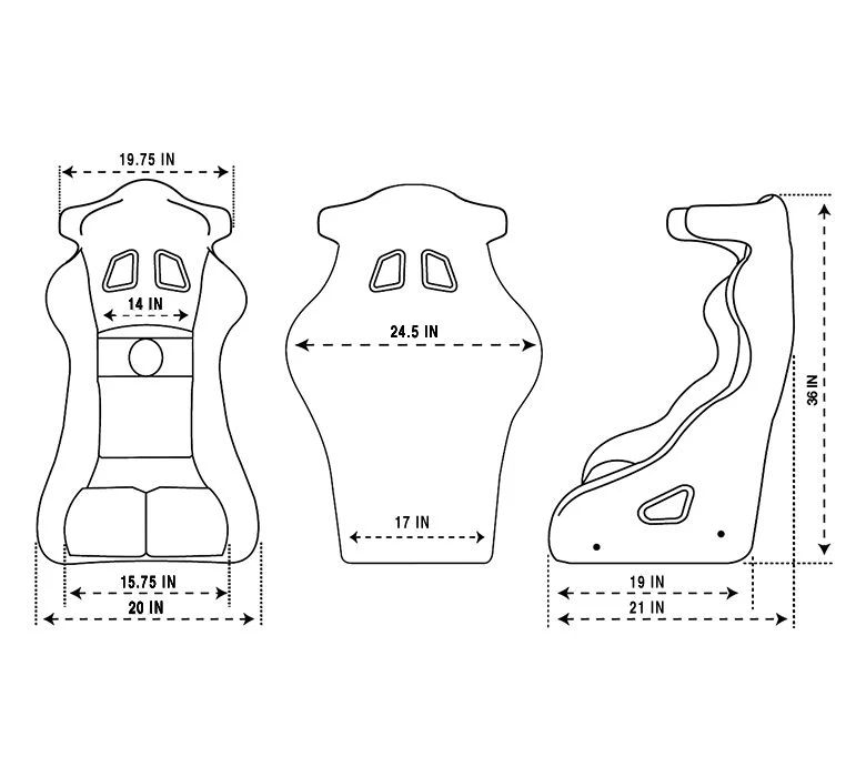 NRG Competition Racing Seat (FRP Fixed Back, Medium) FIA Compliant - Optional Head Containment - Image 17