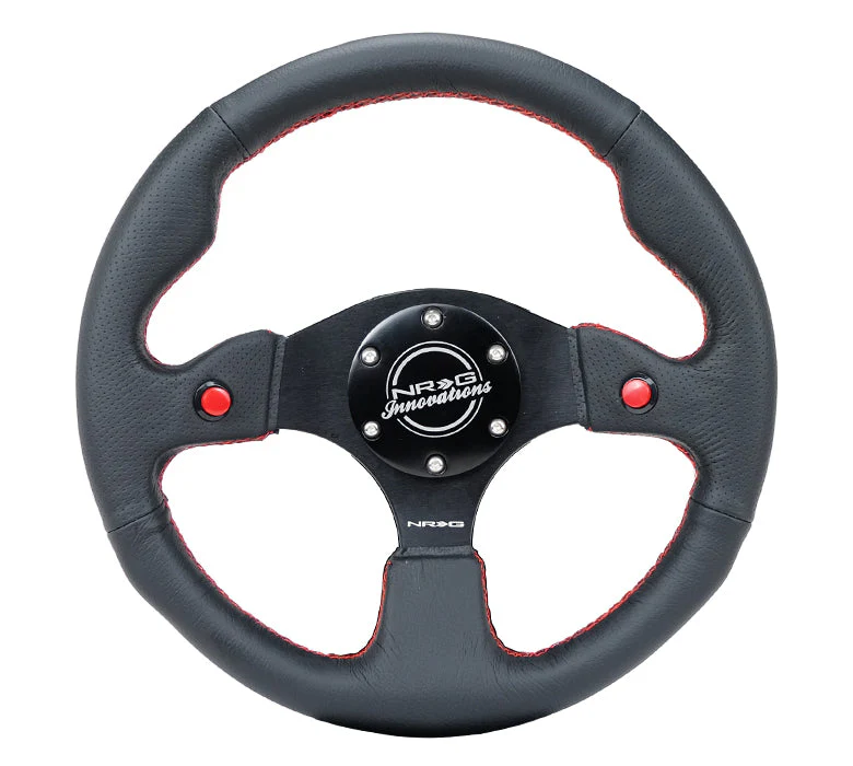 NRG Steering Wheel with Dual Horn Buttons (Leather or Suede - 320mm Reinforced) RST-007