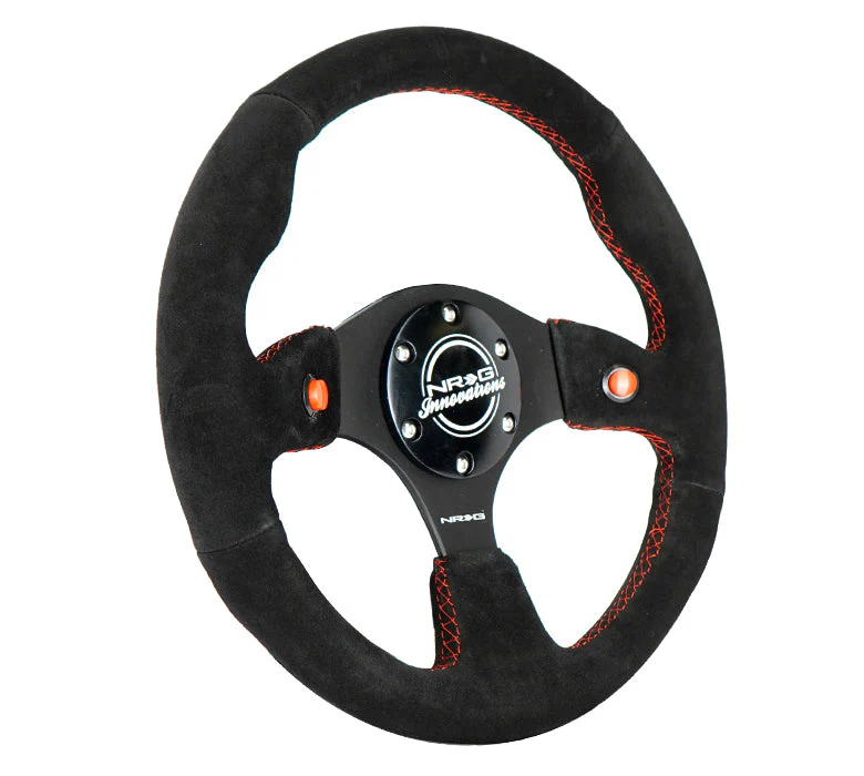 NRG Steering Wheel with Dual Horn Buttons (Leather or Suede - 320mm Reinforced) RST-007 - Image 5