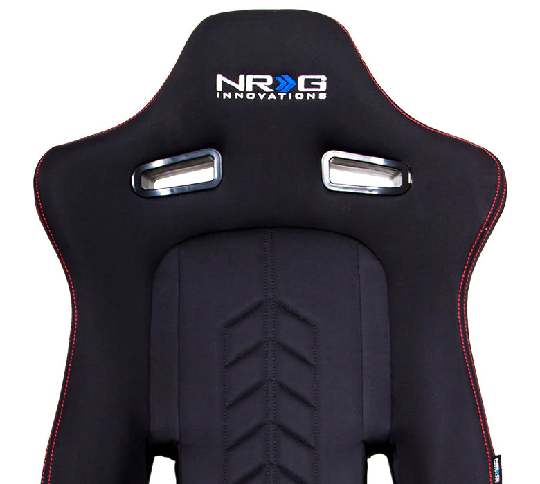 NRG Racing Reclinable Racing Seat (Arrow Style) Cloth or Vinyl - Black / Maroon / Grey / Red - Image 5