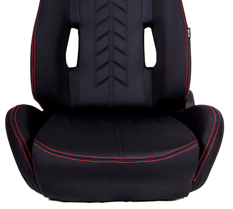 NRG Racing Reclinable Racing Seat (Arrow Style) Cloth or Vinyl - Black / Maroon / Grey / Red - Image 6