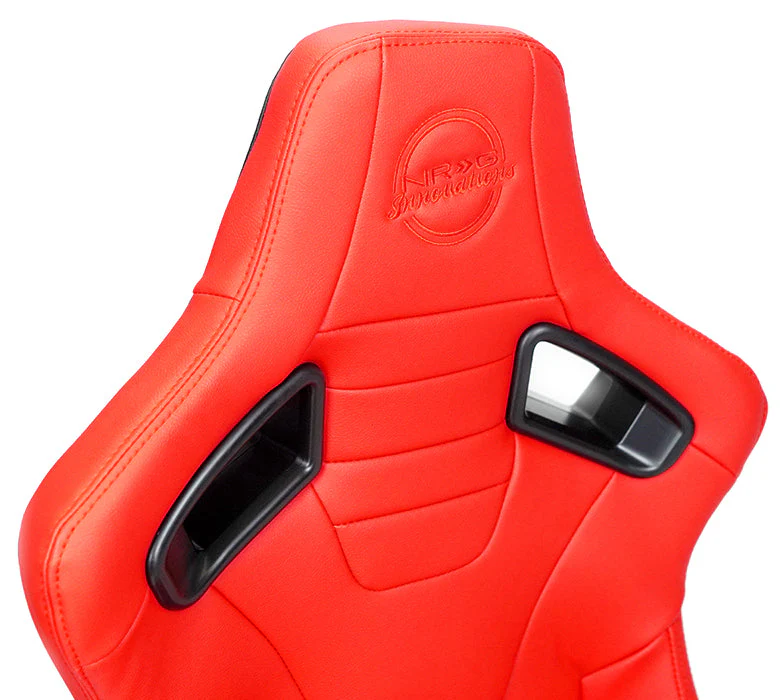 NRG Racing Reclinable Racing Seat (Omega - Vinyl Leather) Pair - Black or Red RSC-750 - Image 12