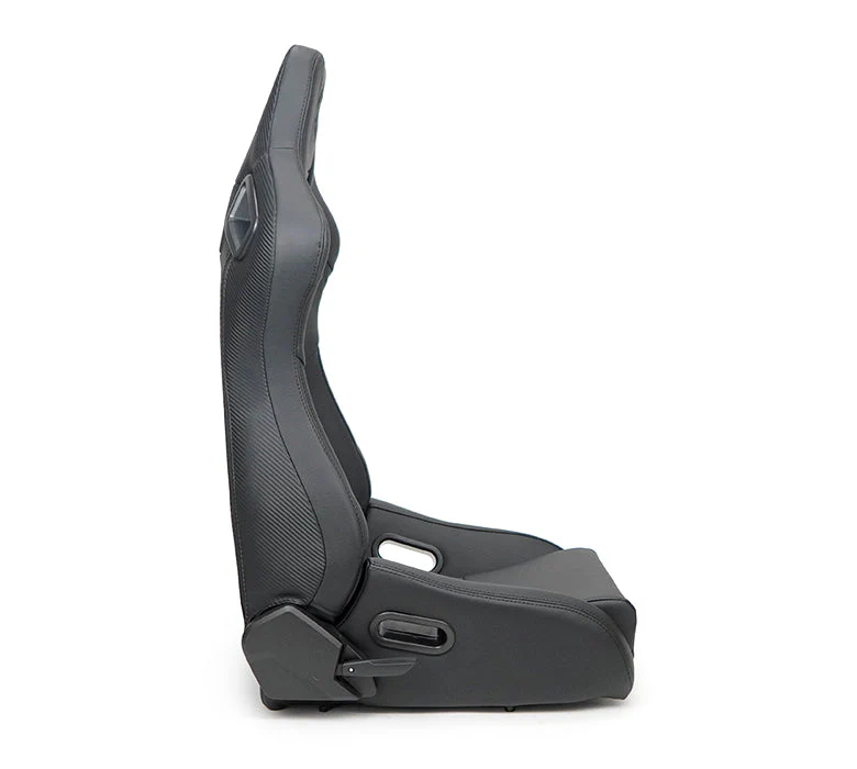NRG Racing Reclinable Racing Seat (Omega - Vinyl Leather) Pair - Black or Red RSC-750 - Image 5