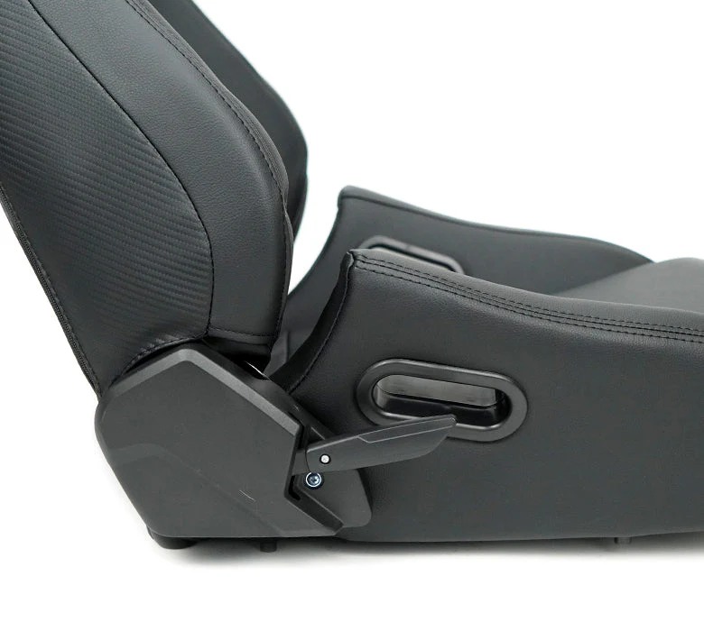 NRG Racing Reclinable Racing Seat (Omega - Vinyl Leather) Pair - Black or Red RSC-750 - Image 6