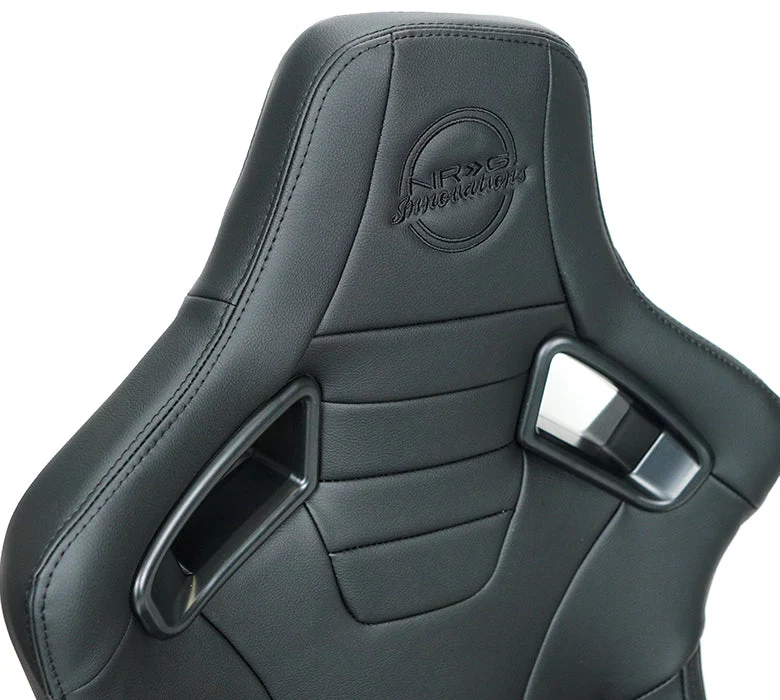 NRG Racing Reclinable Racing Seat (Omega - Vinyl Leather) Pair - Black or Red RSC-750 - Image 7