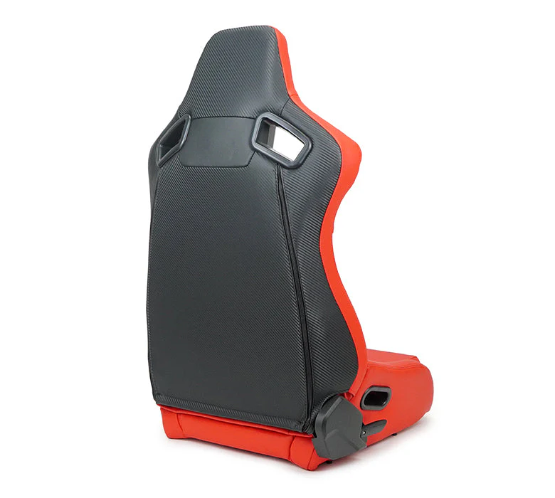 NRG Racing Reclinable Racing Seat (Omega - Vinyl Leather) Pair - Black or Red RSC-750 - Image 8
