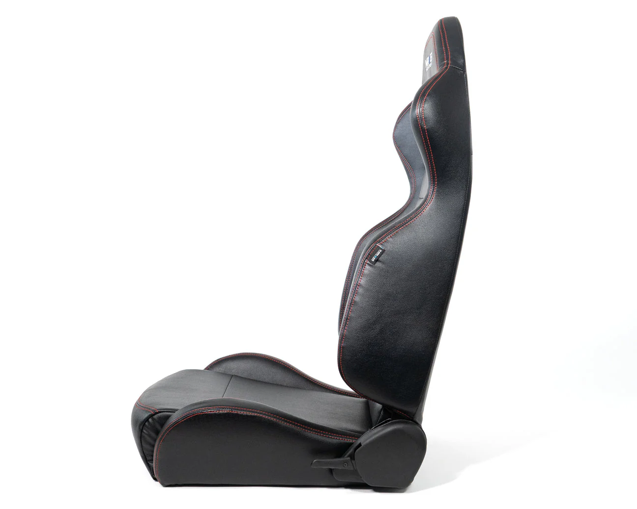 NRG Racing Reclinable Sport Racing Seat (PVC Leather) Black - White or Red Stitch RSC-208 - Image 7