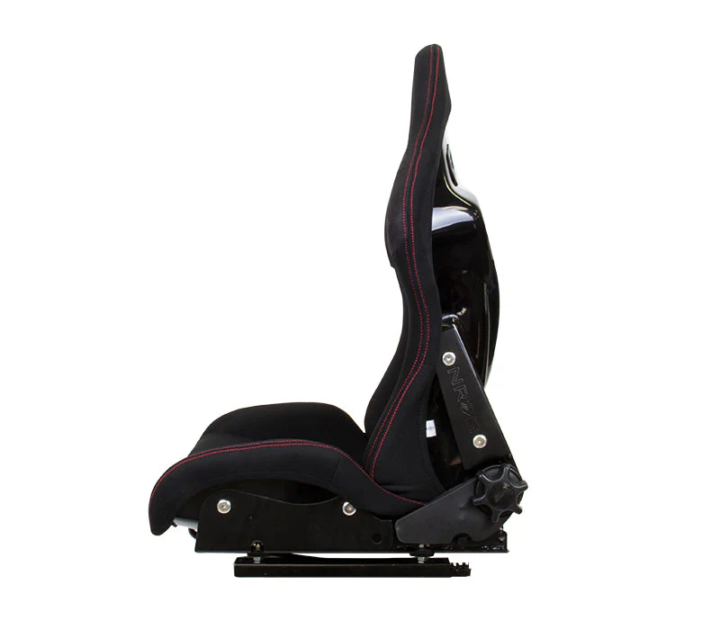 NRG Racing Seats (Adjustable Reclining Back) Black FRP Fiberglass w/ Cloth Seat RSC-400BK - Image 2