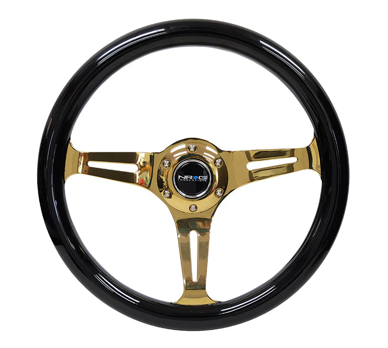 NRG Steering Wheels (Classic Wood Grain - 350mm) Multiple Colors 3 Spoke Design ST-015