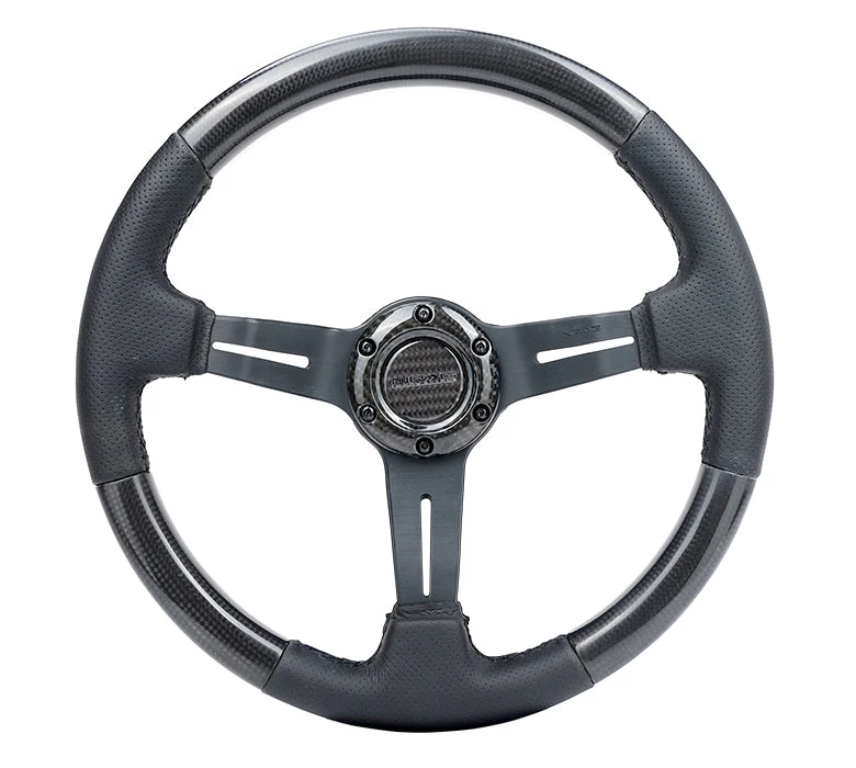 NRG Steering Wheels (Carbon Fiber 315mm - 1.5" Deep Dish) Black / Neochrome / Full Carbon ST-010CF - Image 2