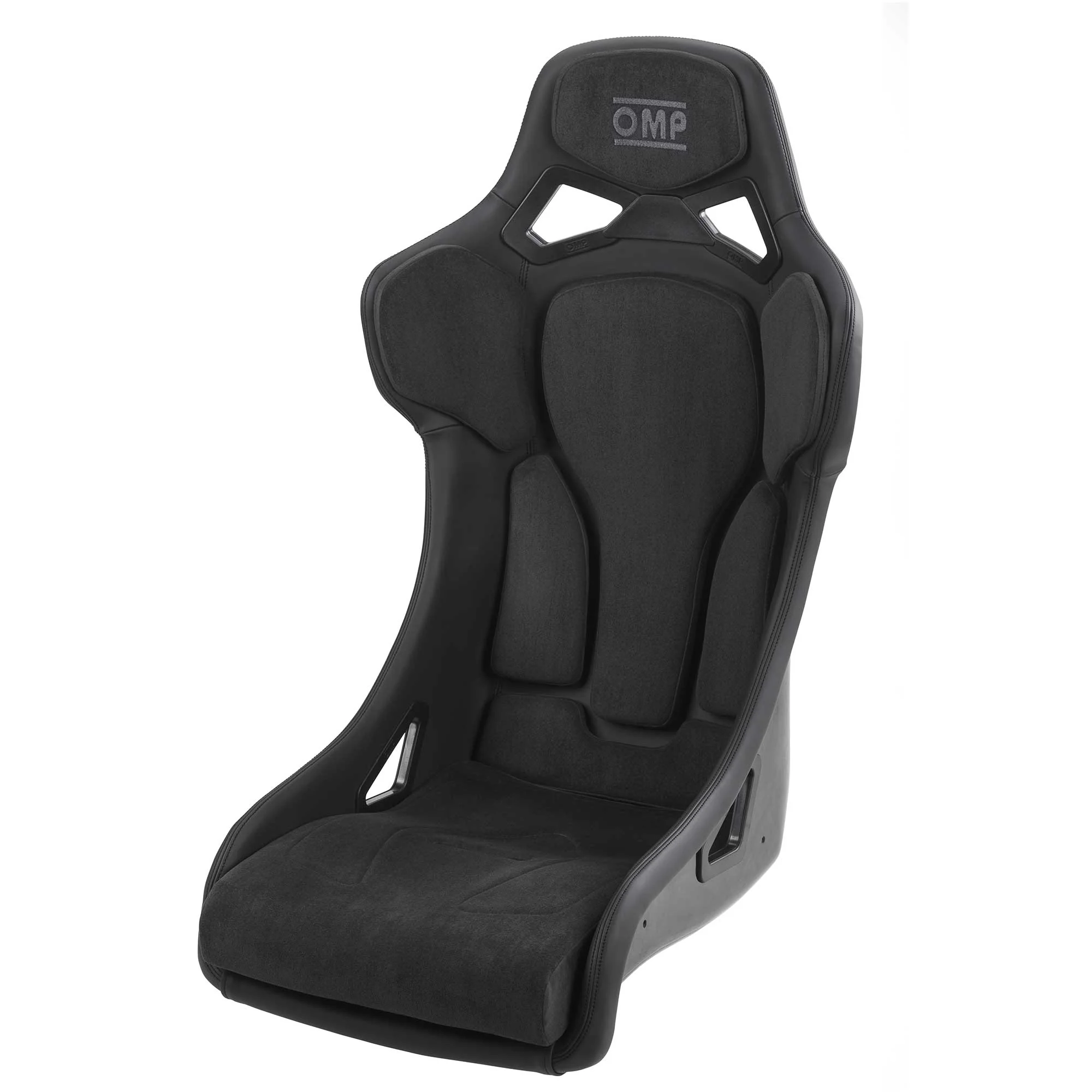 OMP RT Fiberglass Fixed Back Bucket Racing Seat (FIA 8855-1999) Black Leather & Alcantara