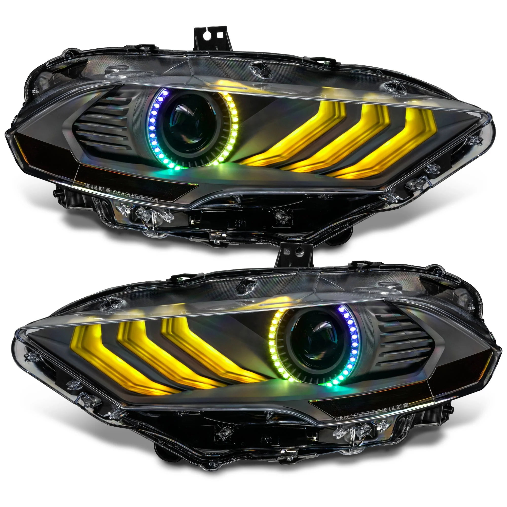 Oracle LED Projector Headlights Ford Mustang S550 (2018-2023) RGB Colorshift w/ Sequential Signal 8204-332 - Image 13