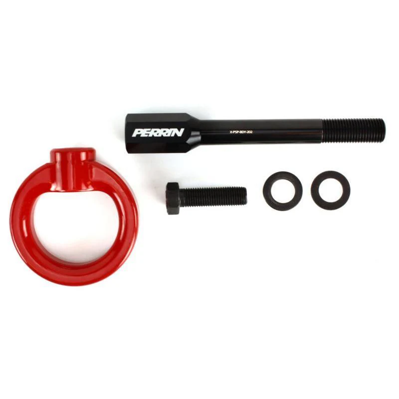 Perrin Tow Hooks Subaru Legacy (2005–2009) Front - Red / Black / Neon Yellow / Hyper Pink
