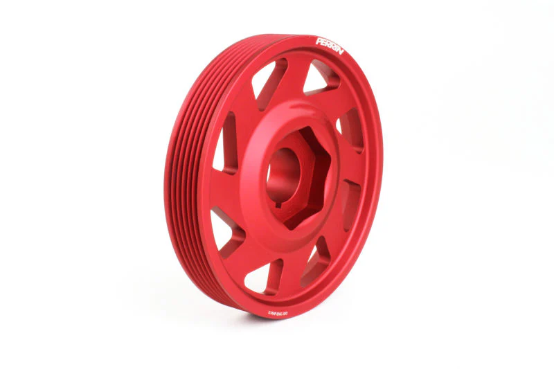 Perrin Lightweight Crank Pulley Honda Civic Type R (17-21) PHP-ENG-100RD - Red - Image 2