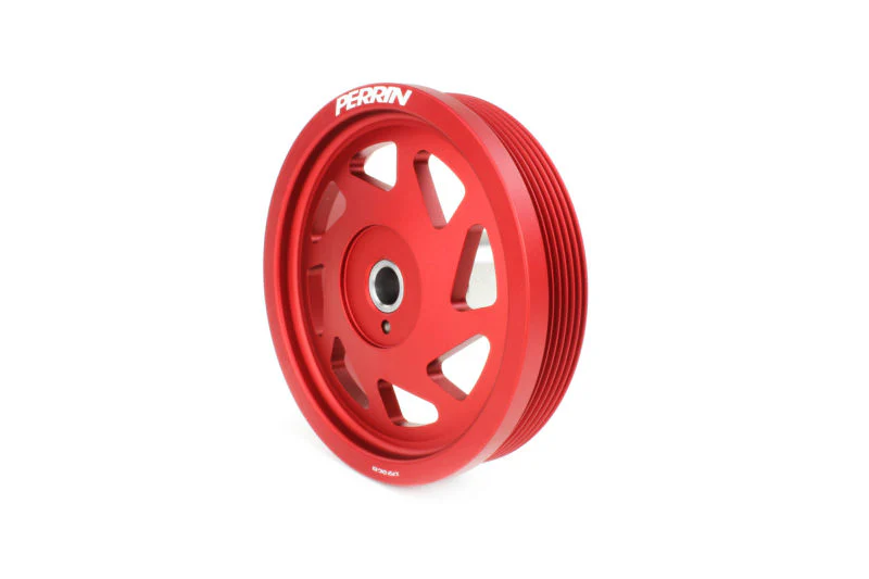 Perrin Lightweight Crank Pulley Subaru Legacy (94-25) Legacy XT (20-25) Black / Red or Blue - Image 2